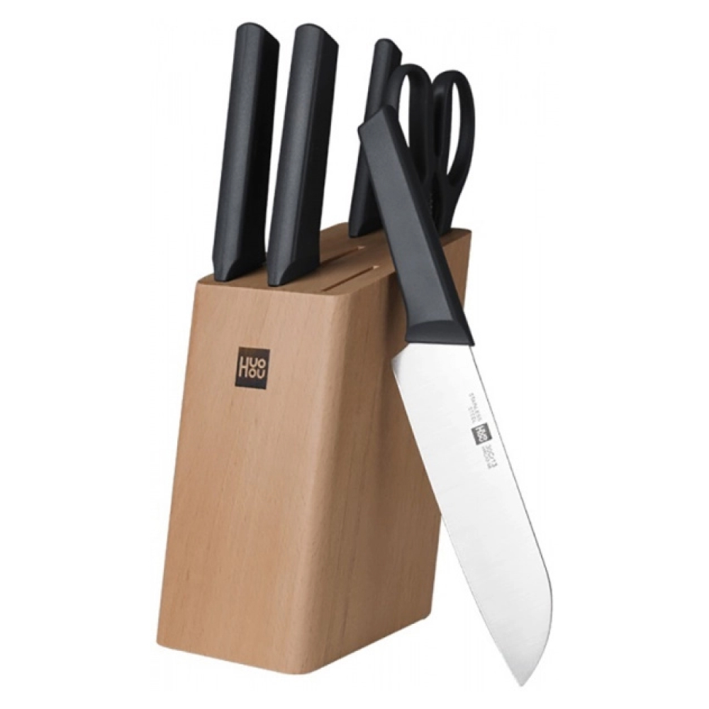 Набор ножей с подставкой Huo Hou Youth Edition Kitchen Stainless Steel Knife Set 6 в 1